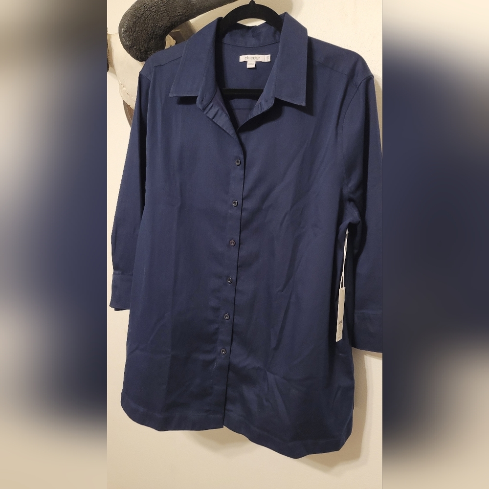 Chico's Navy Tunic 3.5 NWT